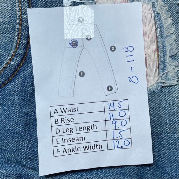 SIGNATURE8 HIGH RISE COUNTRY WESTERN FLANNEL DISTRESSED FESTIVAL DENIM SHORTS 8 - Picture 7 of 7